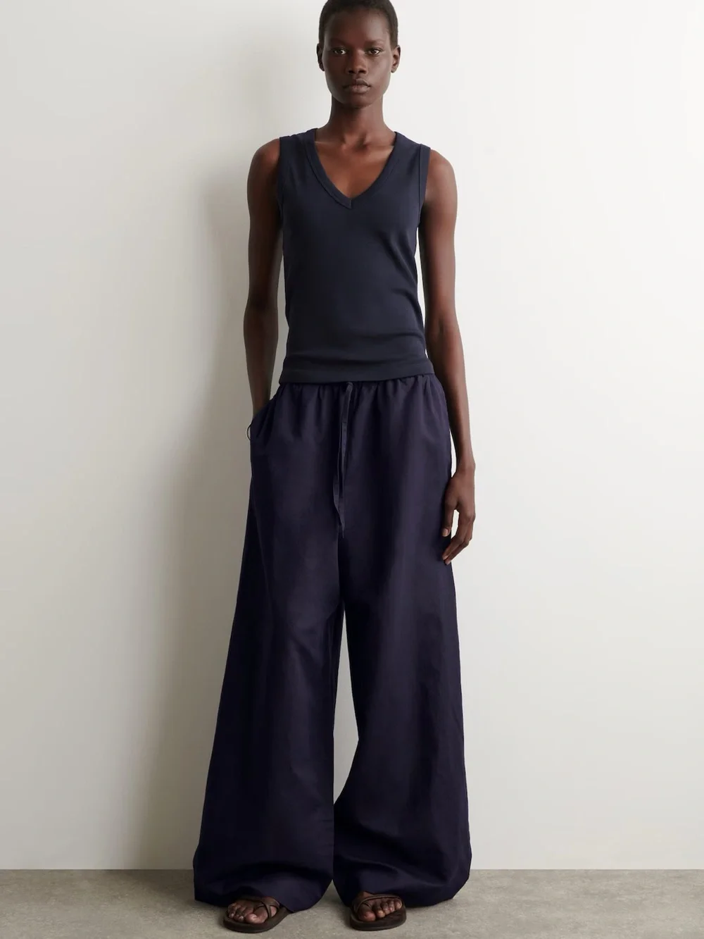 NWT (size 2) COS WIDE-LEG LINEN DRAWSTRING PANTS